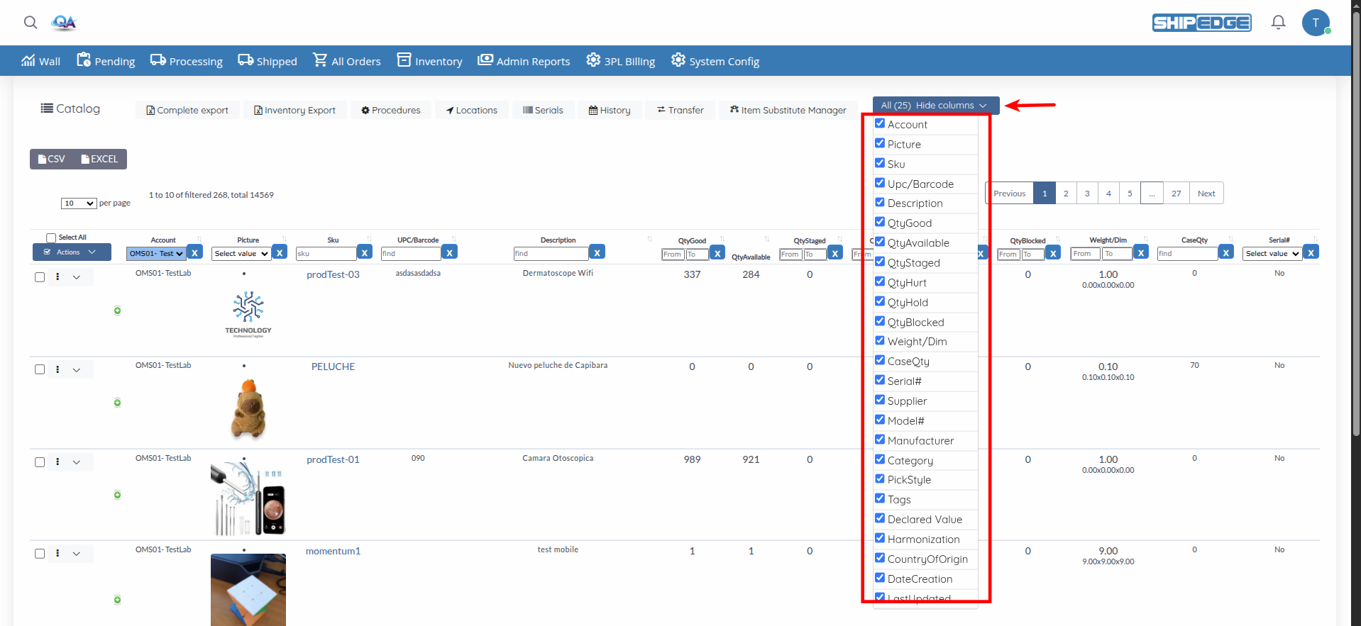 Customizing Column Visibility